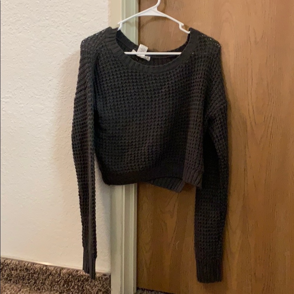 Gray crop sweater